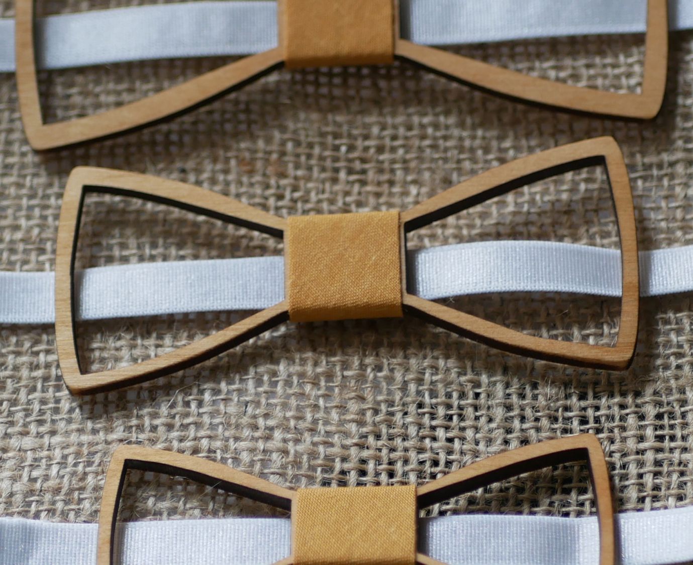 French openwork wooden bow tie for children