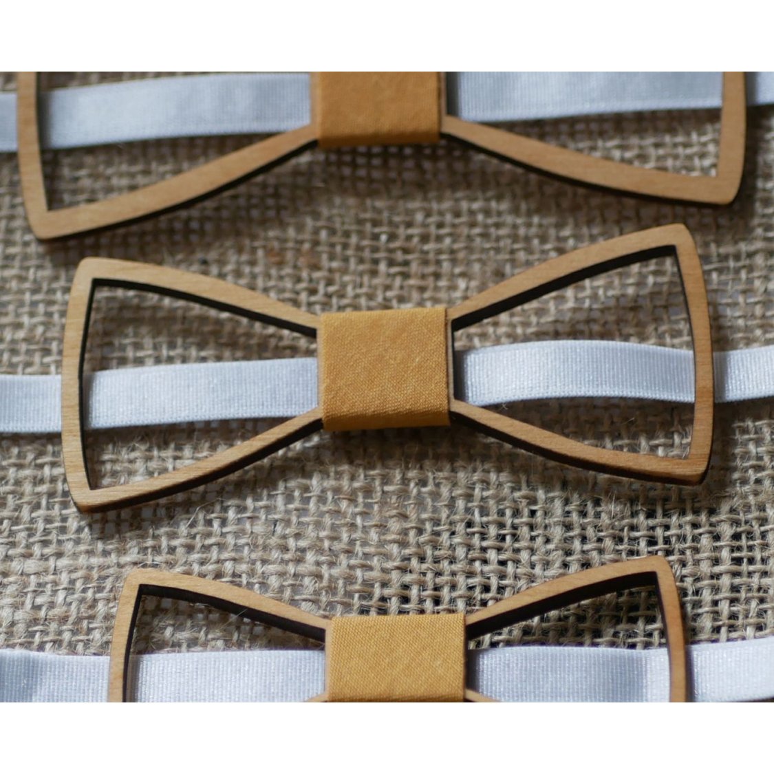 French openwork wooden bow tie for children