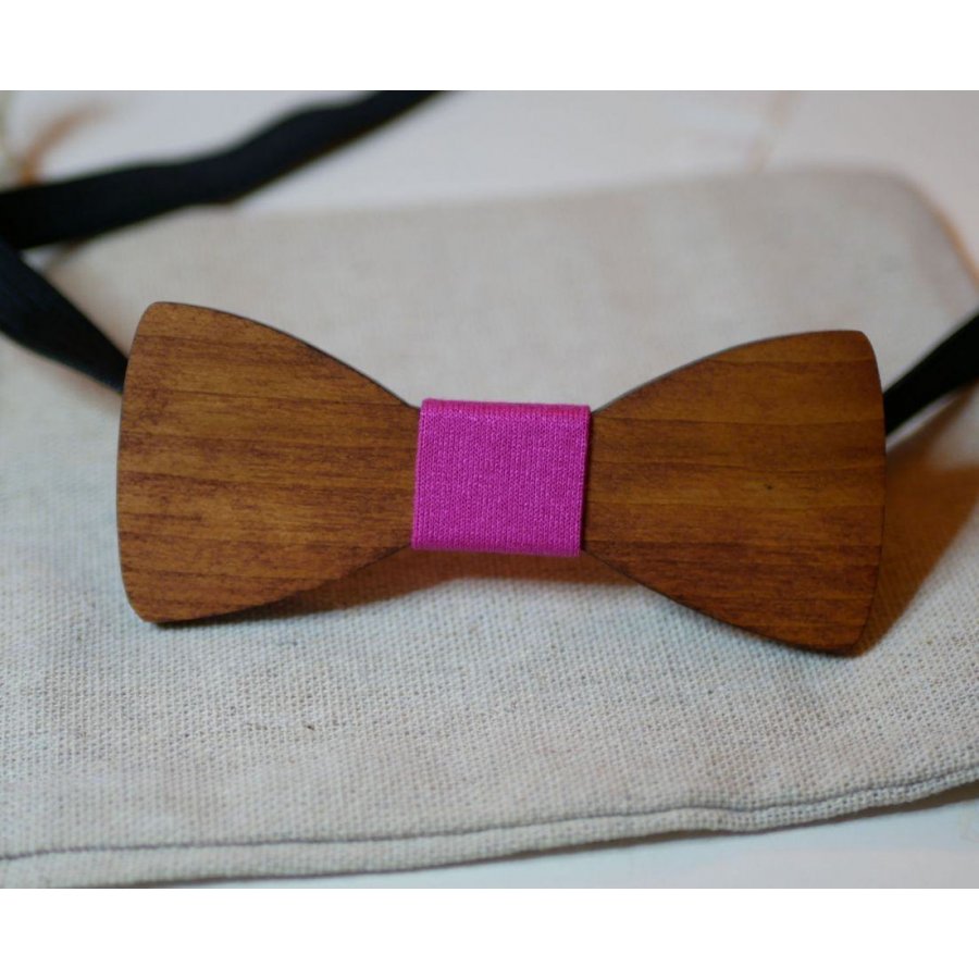 Cherry wood bow tie for children to personalize made in France