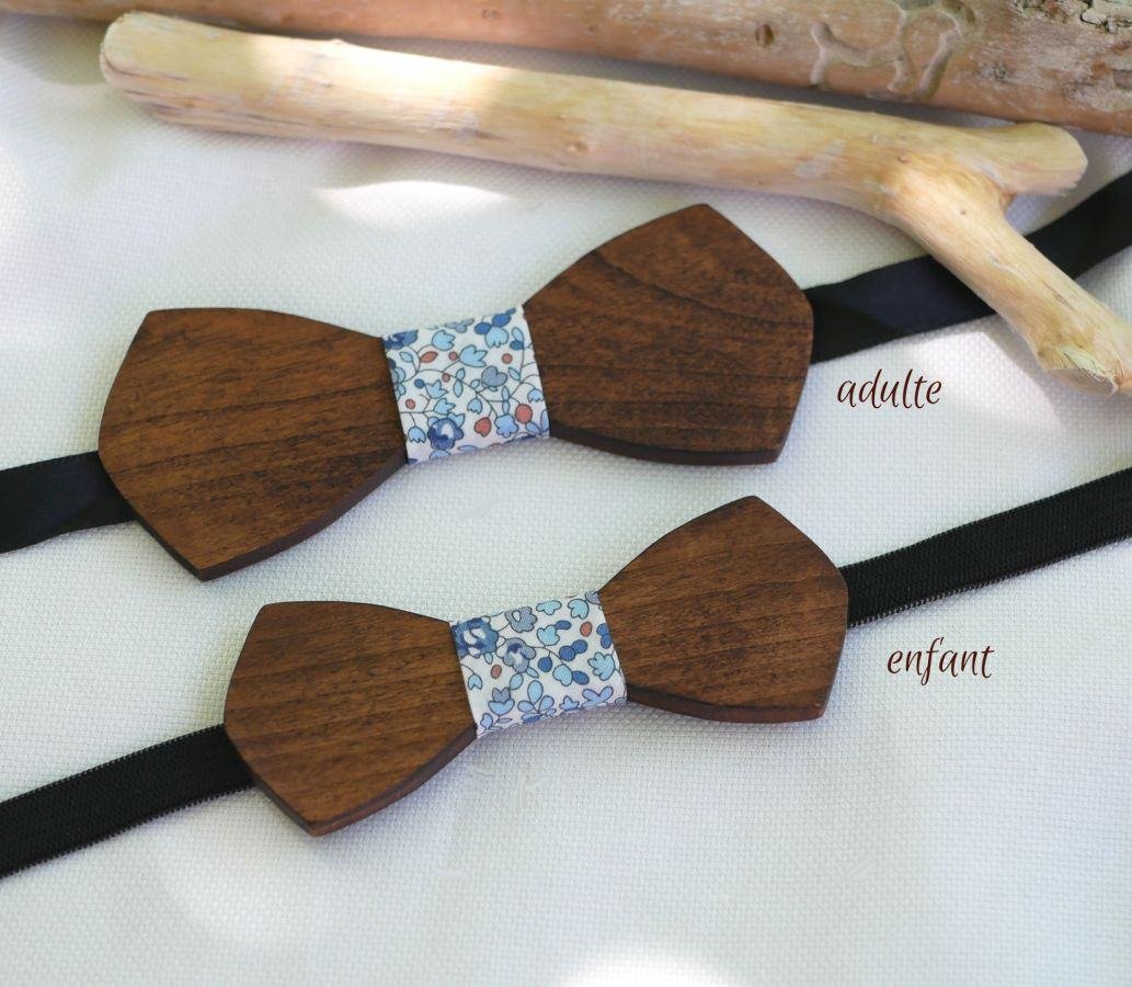 Wooden bow tie for children "le rablé" to be personalized