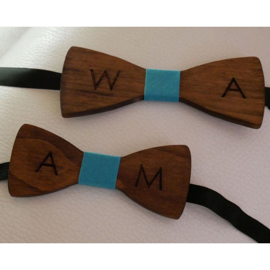 Walnut wood bow tie for children to personalize