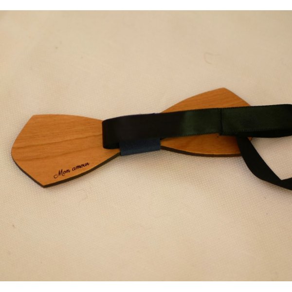 French wooden bow tie for men "le rabl&eacute; long" customizable