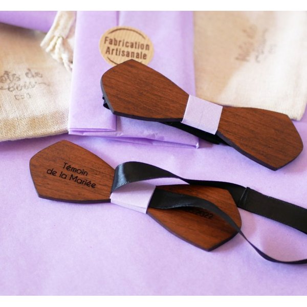 French wooden bow tie for men "le rabl&eacute; long" customizable