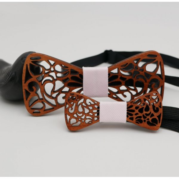 Elegant wooden mini bow tie