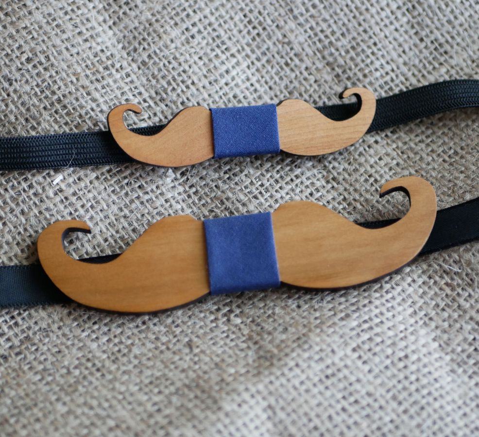 Mini Moustaches wooden bow tie to personalize made in France