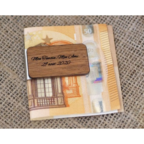 Wooden money clip to personalize