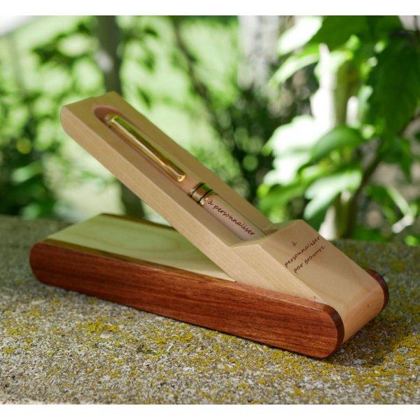 Wooden pen box engraved in a box to personalize 
