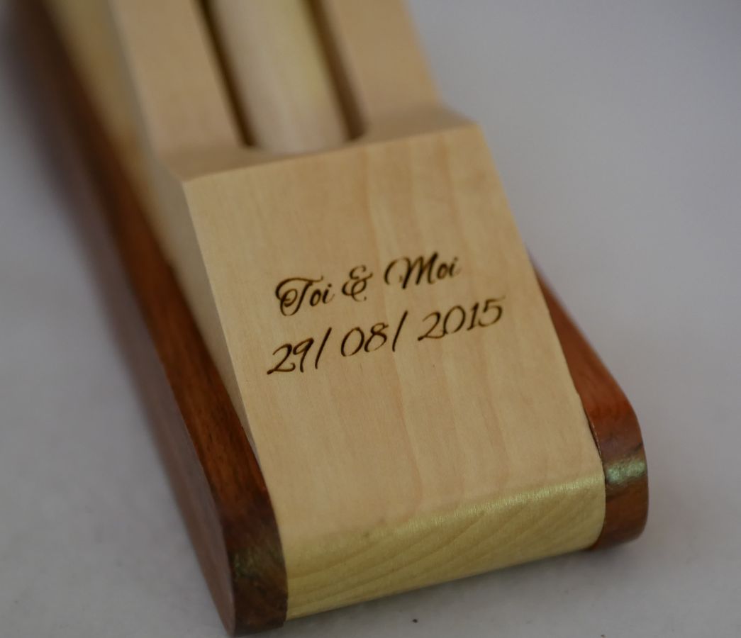 Wooden pen box engraved in a box to personalize 