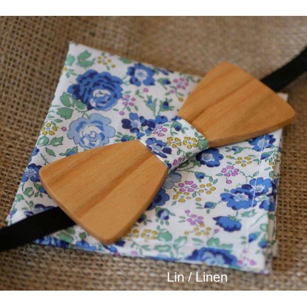 Liberty Blue Wooden Bow Tie Pouch