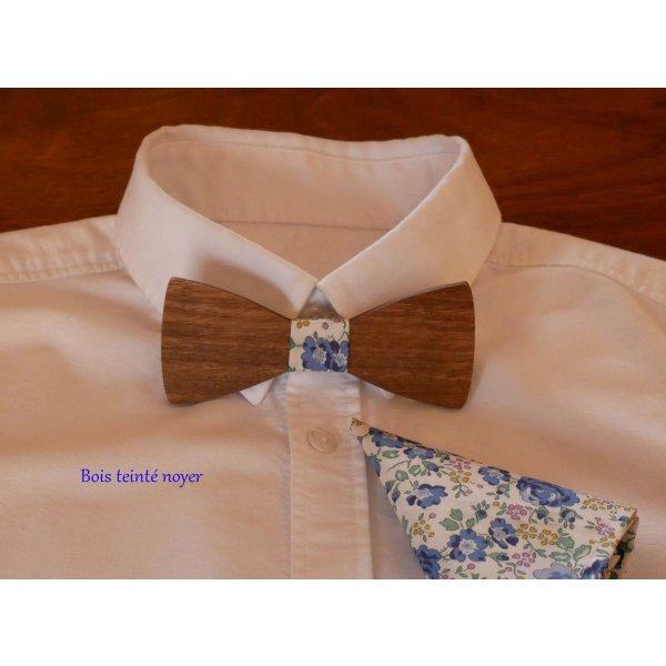 Liberty Blue Wooden Bow Tie Pouch