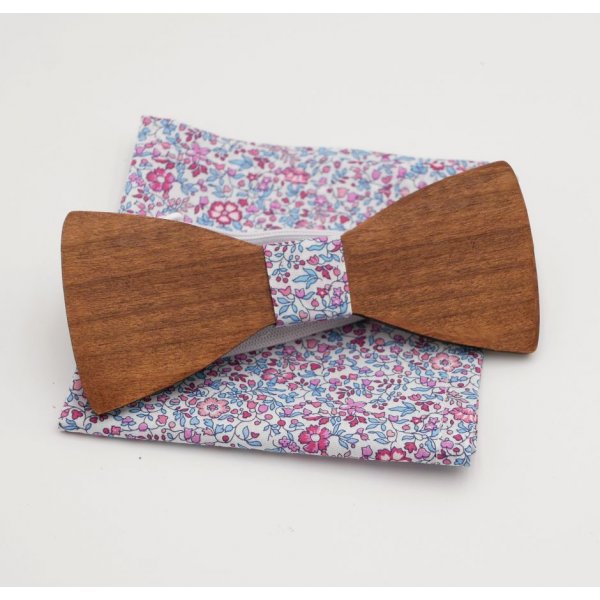 Liberty Katie pouch + scrunchie + customizable wooden bow tie