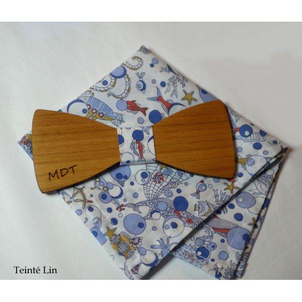Liberty Ocean sailor bow tie pouch in wood, customizable