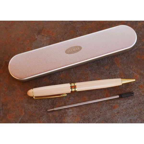 Stylo grav&eacute; personnalis&eacute; en bois coffret m&eacute;tal