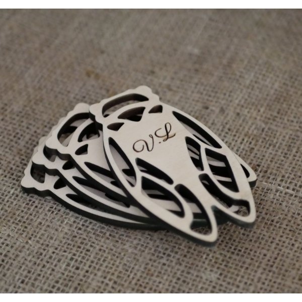 4 Wooden Coasters Wooden Cicadas to personalize