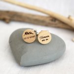 Round wooden cufflinks to personalize 18mm