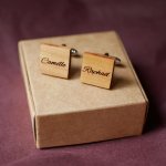 Square wooden cufflinks to personalize