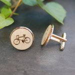 Cufflinks cabochon set engraved design