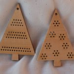 Duo of wooden Christmas trees to embroider yourself 