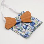 Liberty Blue Wooden Bow Tie Pouch
