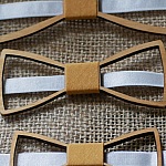 French openwork wooden bow tie for children