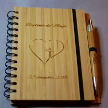Wooden guest book for baptism or religious ceremony