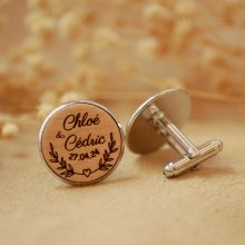 Cufflinks cabochon fine wood 20mm customizable