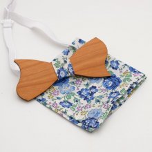 Liberty Blue Wooden Bow Tie Pouch