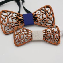 Children's wooden bow tie with openwork arasbesques